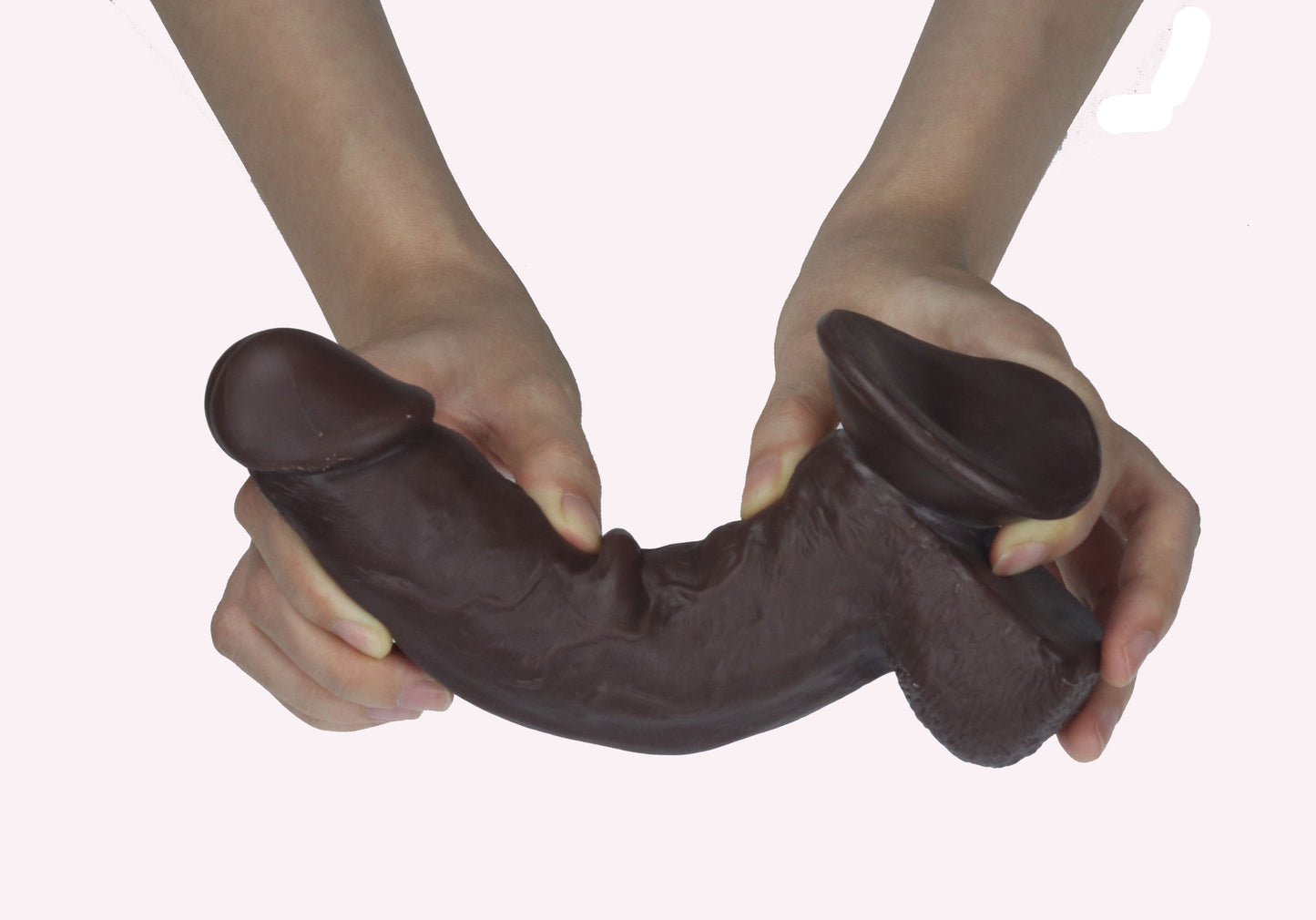 Real Skin 7.5" Dual Layer Dildo - Dark Brown