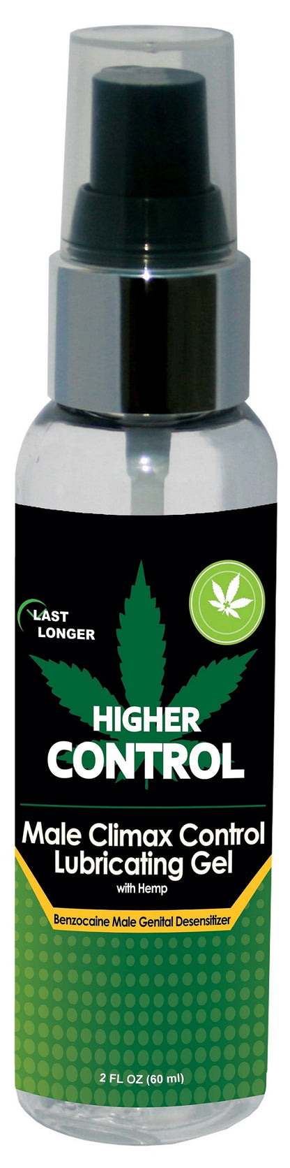 "Higher Control Male Climax Control Lubricating Gel With Hemp - 2 Fl. Oz. / 60 ml BA-HCC20"