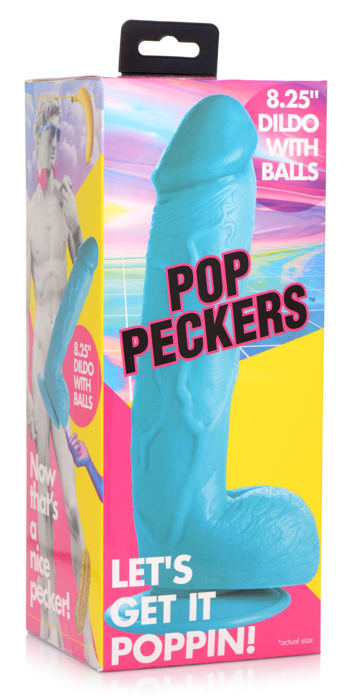 Pop Pecker 8.25 Inch Dildo With Balls - Blue POPP-AG768-BLU