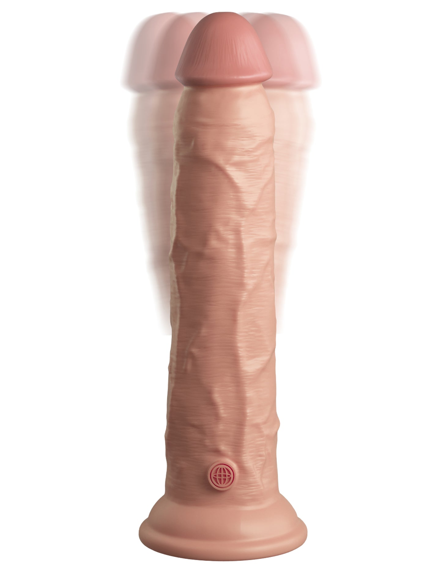 King Cock Elite 9 Inch Vibrating Silicone Dual  Density Cock With Remote - Light PD5779-21