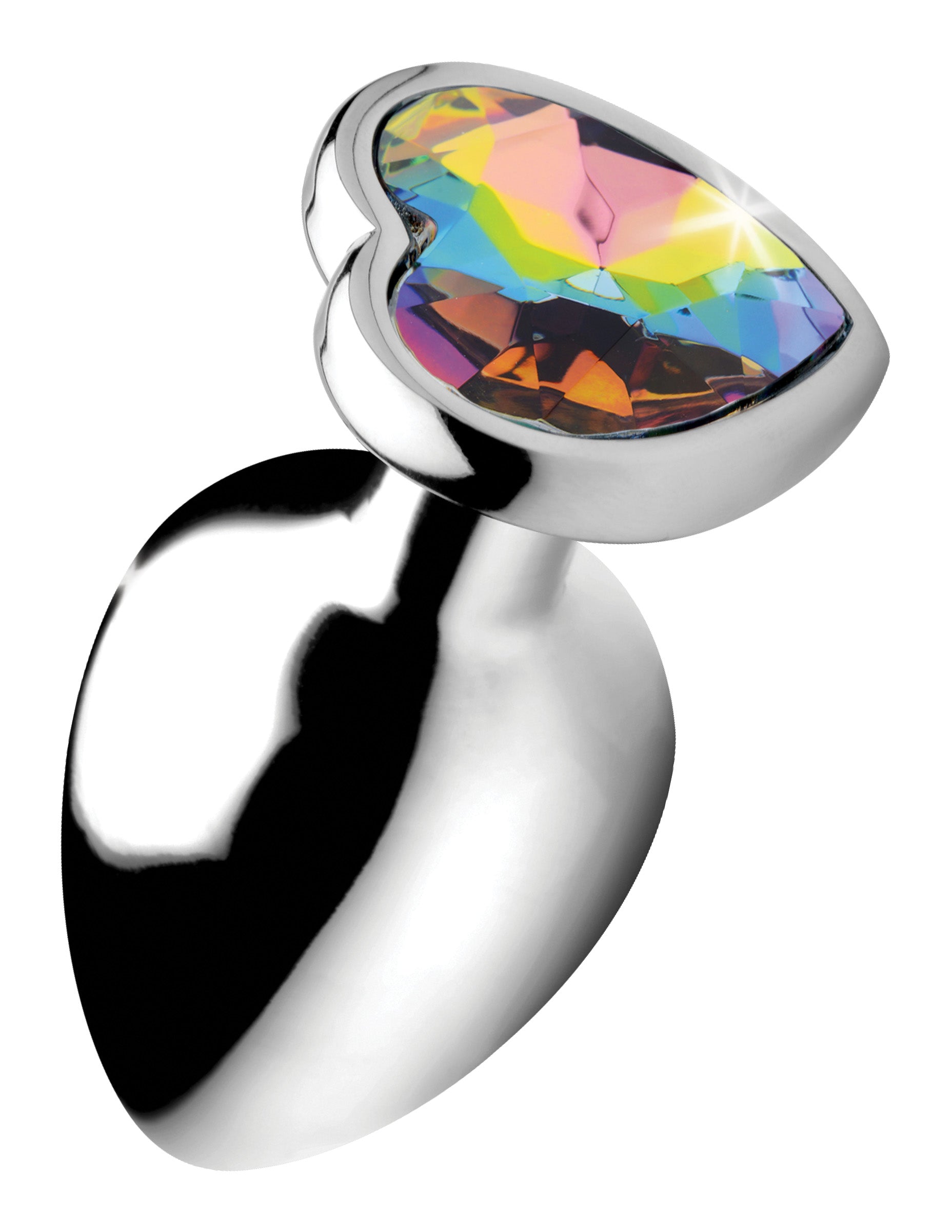 Rainbow Prism Heart Anal Plug - Large BTYS-AG374-LRG