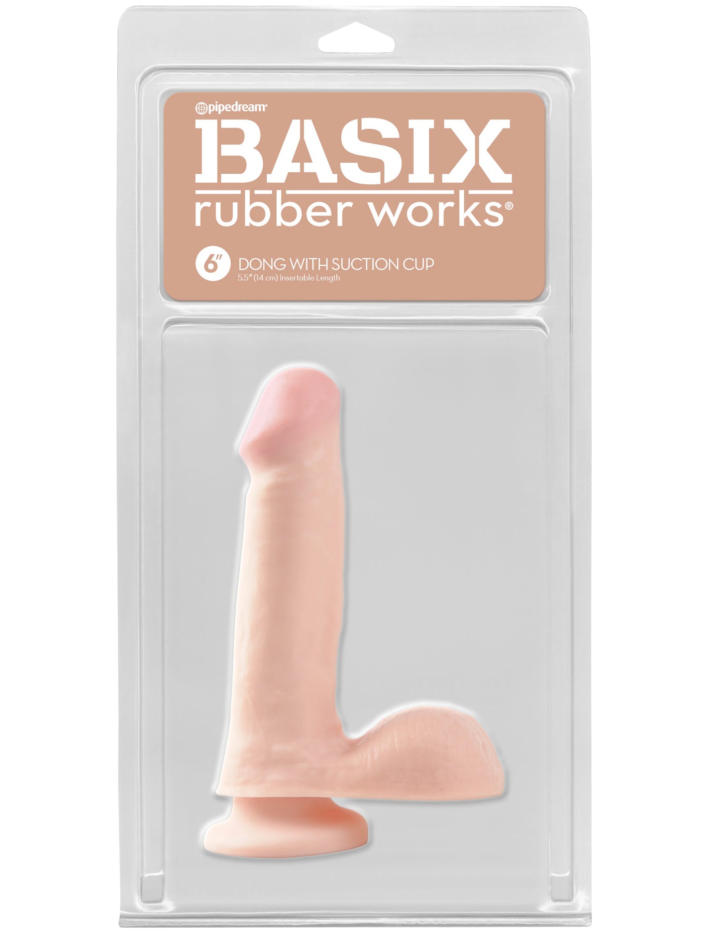 Basix Rubber Works - 6 Inch Dong With Suction Cup - Flesh PD4227-21