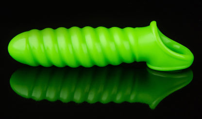 Swirl Stretchy Penis Sleeve - Glow in the Dark OU-OU741GLO