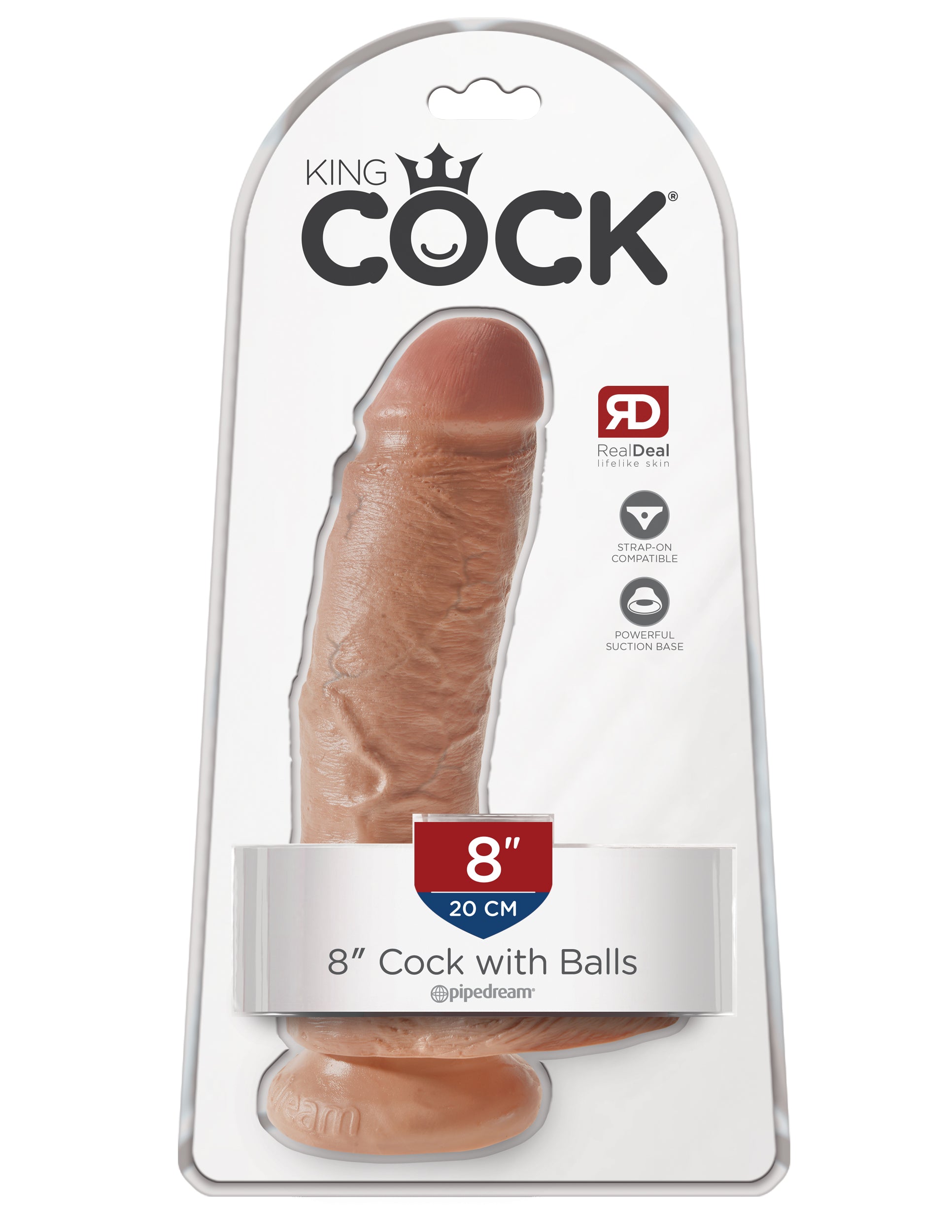 King Cock  8 Inch Cock With Balls - Tan PD5507-22