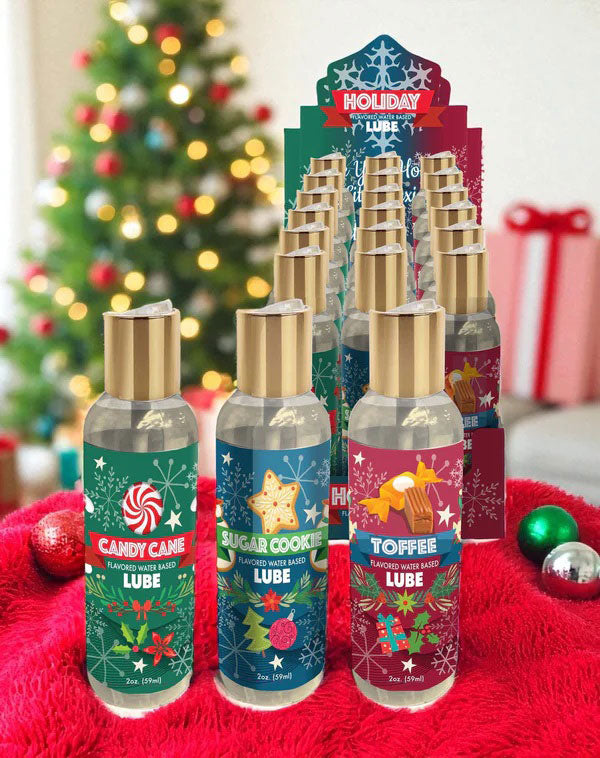 Holiday Lubricant Display of 18, 3 Flavors