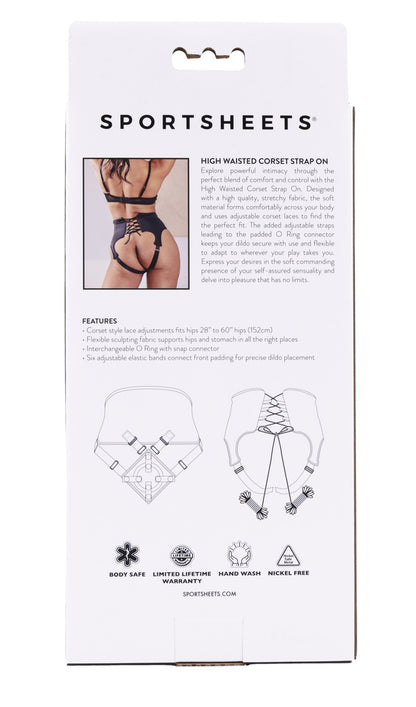 High Waisted Corset Strap on - Black SS31006