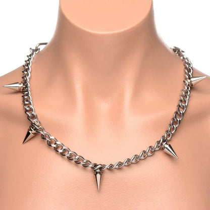 Punk Spiked Necklace Silver MS-AG972